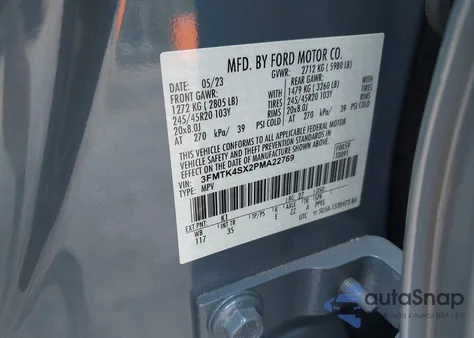 2023 Ford Mustang Mach-E Gt from USA, damaged, VIN 3FMTK4SX2PMA22769